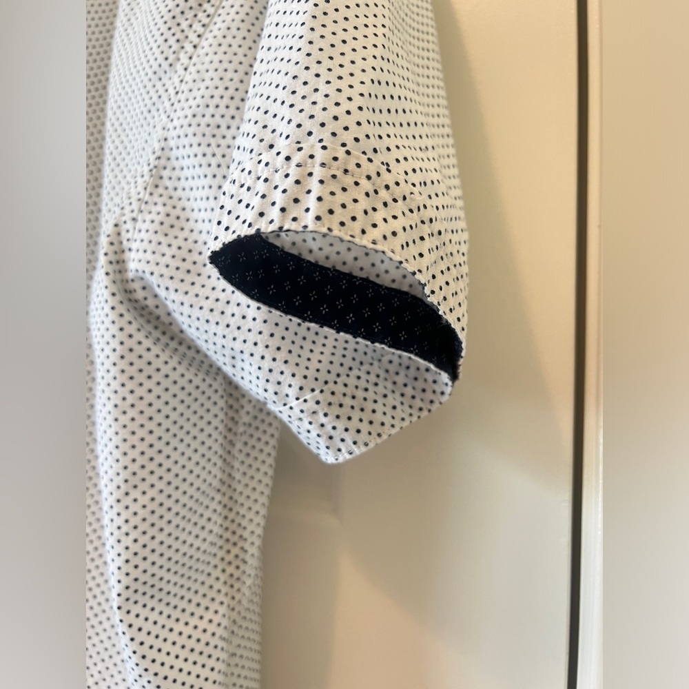bruno Blue and White Casual Button Down Shirts - Picture 4 of 7